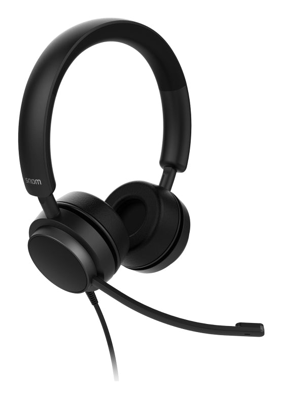 Snom A310D – Duo Headset (On-Ear) – USB-A, Noise-Cancelling Mikrofon – Schwarz – Teams-kompatibel