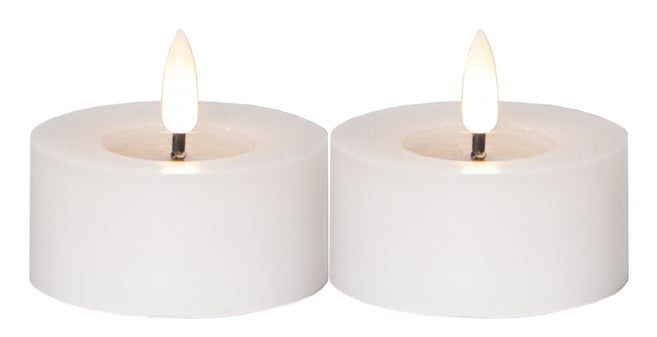Star Trading LED-Teelicht – 2er Pack, 15 cm, 0,01 W, Warmweiss, Weiss, Timer