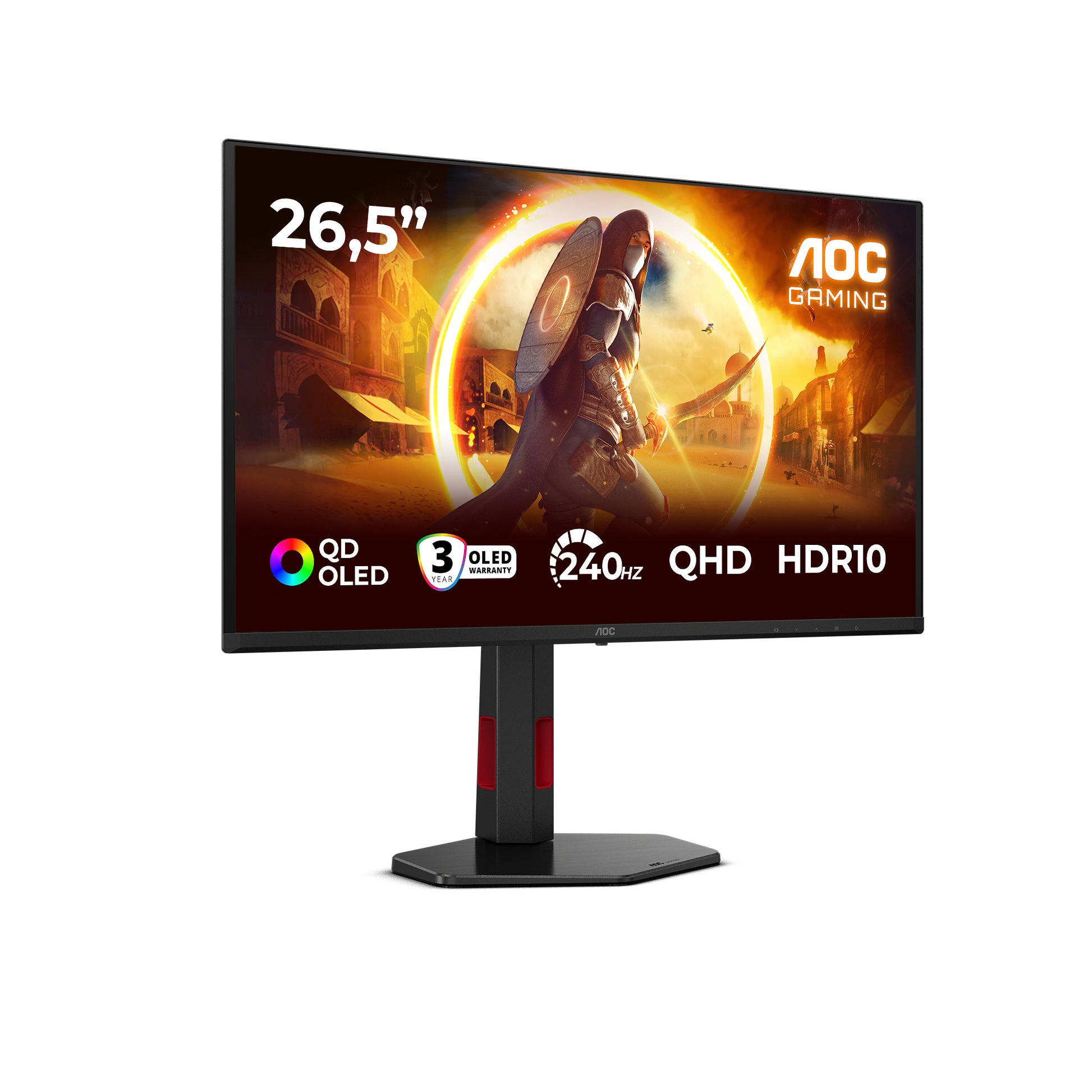 AOC Q27G4ZDR – Monitor, 26,5" WQHD (2560 × 1440), OLED, 240 Hz, Adaptive Sync, VESA 100 × 100, Rot