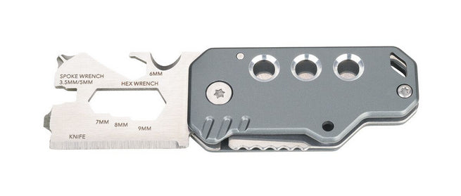 TROIKA Multitool-Schlüsselanhänger Keytool – 11 Funktionen, Flaschenöffner, Aluminium/Edelstahl, Grau