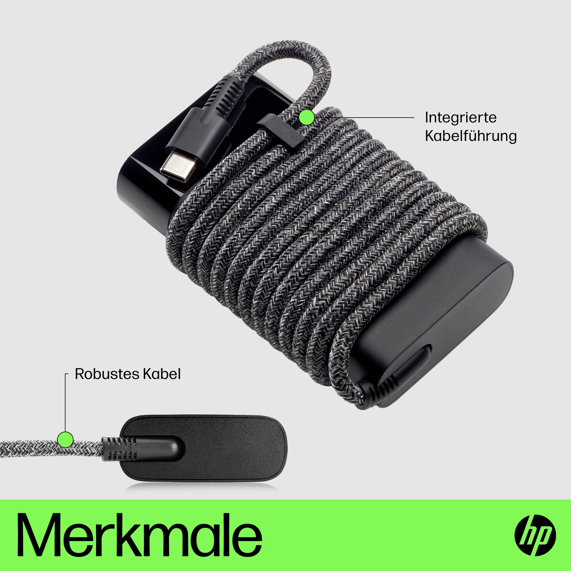 HP USB-C 65 W Ladegerät – USB-C×1 – für Laptop – Schwarz
