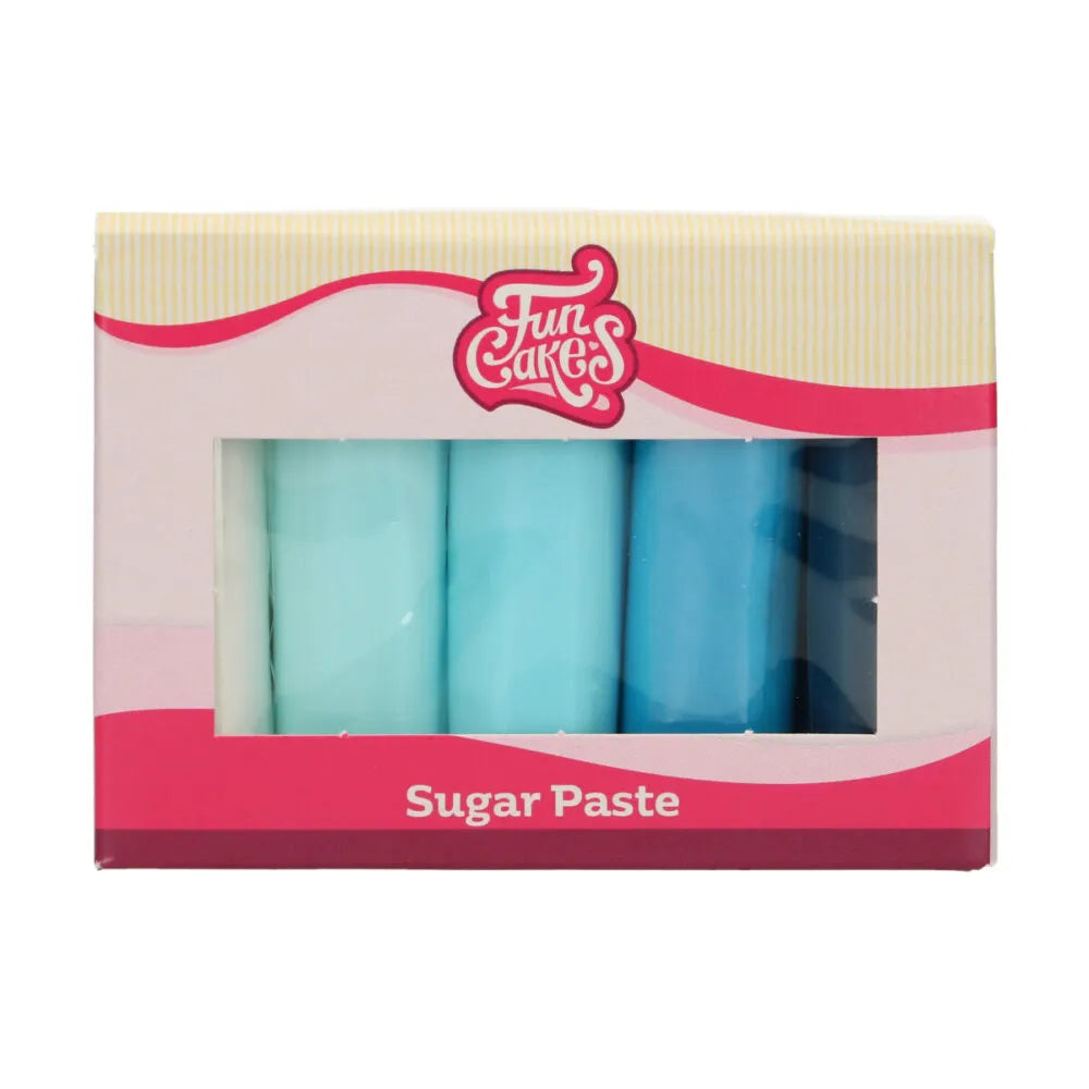 FunCakes Rollfondant Blautöne – glutenfrei – 5×100 g