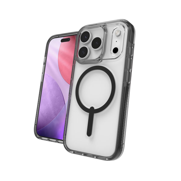 ZAGG Santa Cruz Snap Backcover – für Apple iPhone 17 Pro, Graphen, Schwarz/Transparent, bis 4 m Sturzsicher