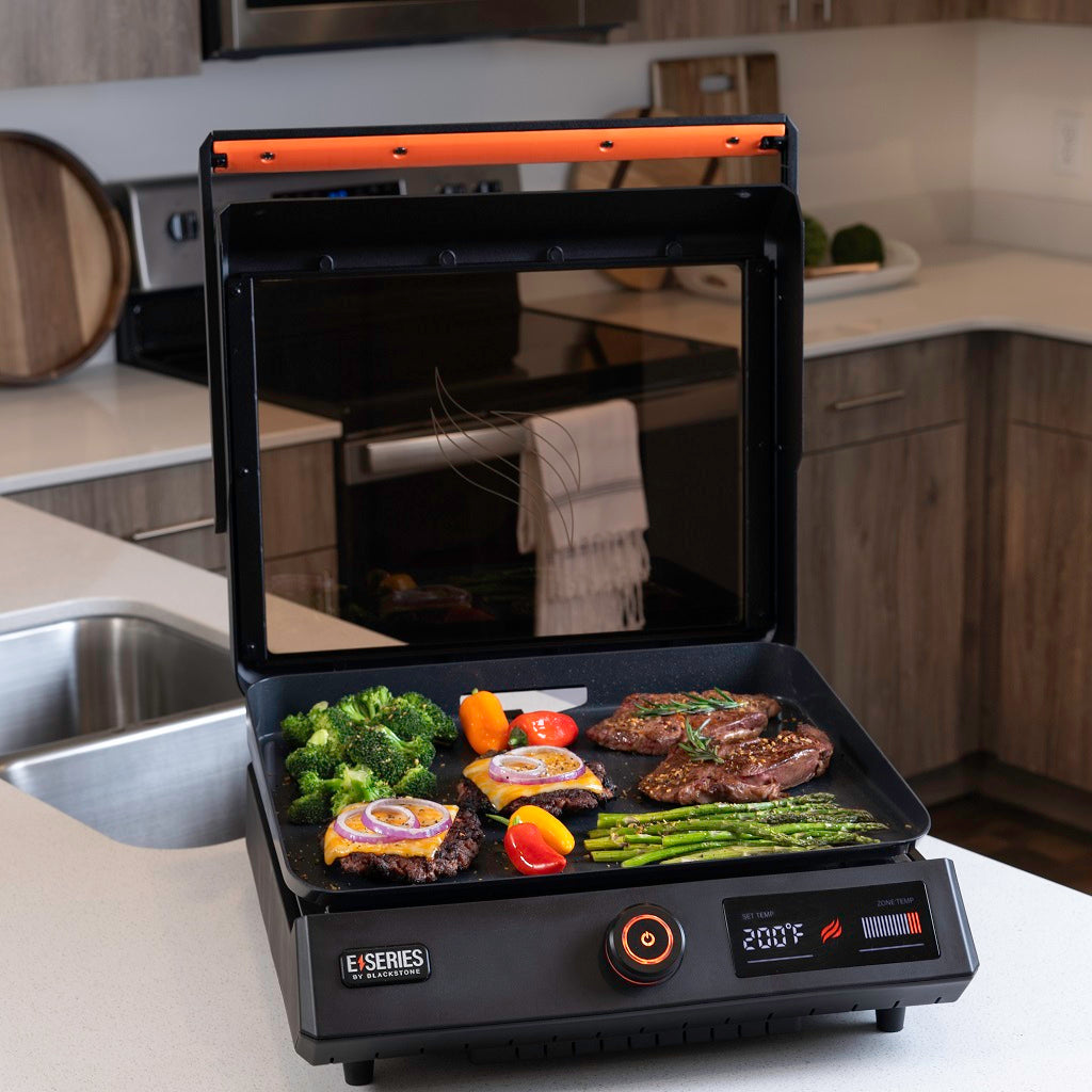 Blackstone Tischgrill E-Serie 17 – 1600 W, Keramik-Grillplatte, 1'677 cm² – Schwarz