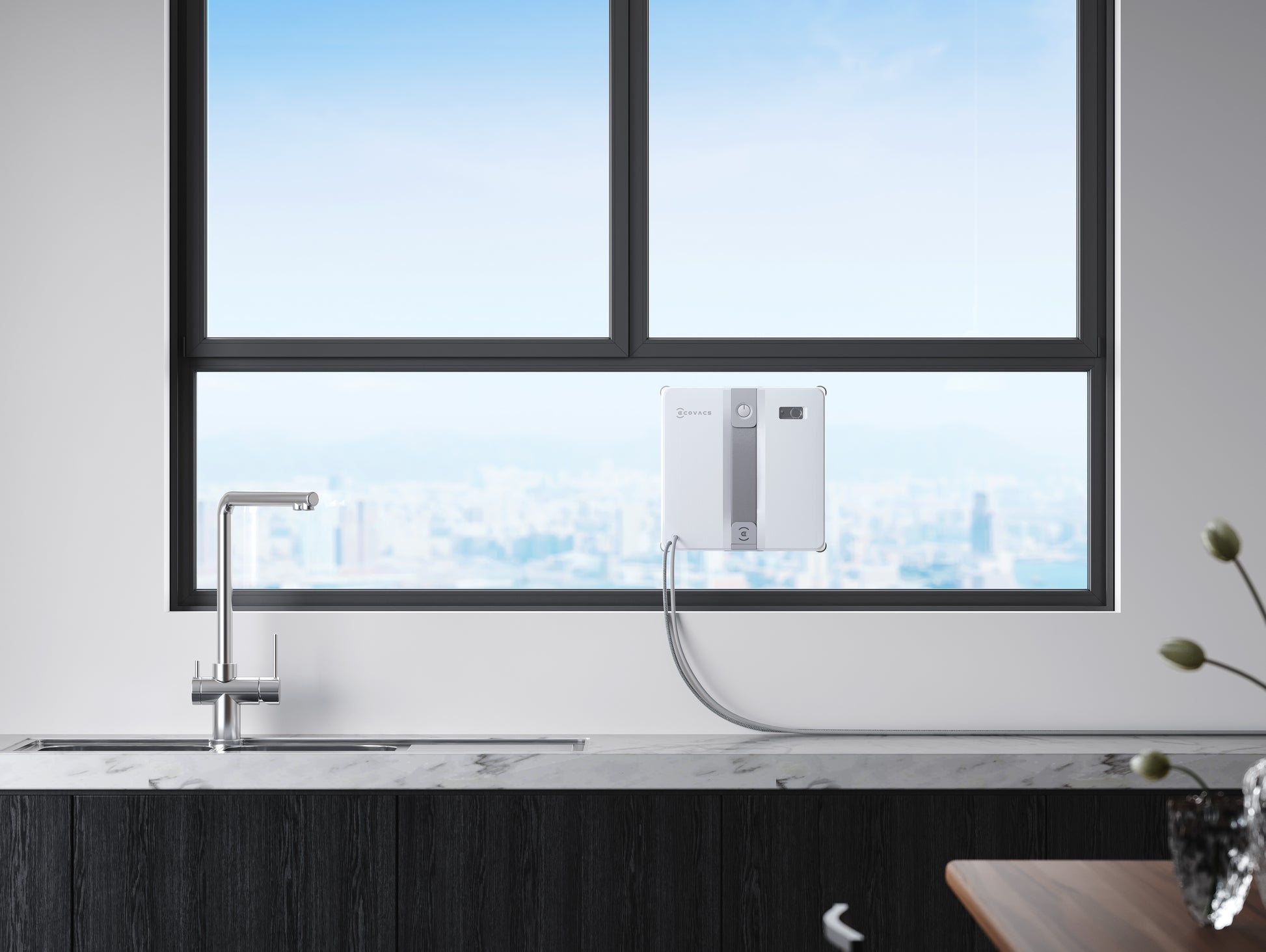 Ecovacs Fensterputzroboter – Grau, für Fenster