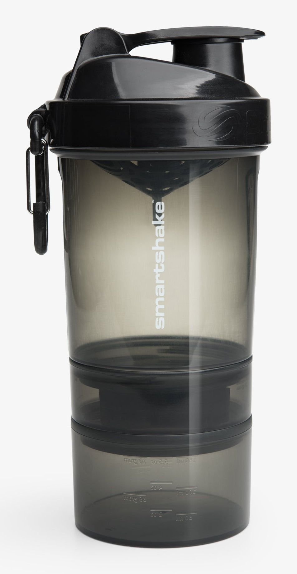 Smartshake Original2GO Trinkflasche 600 ml – Kunststoff, Schraubdeckel, Schwarz