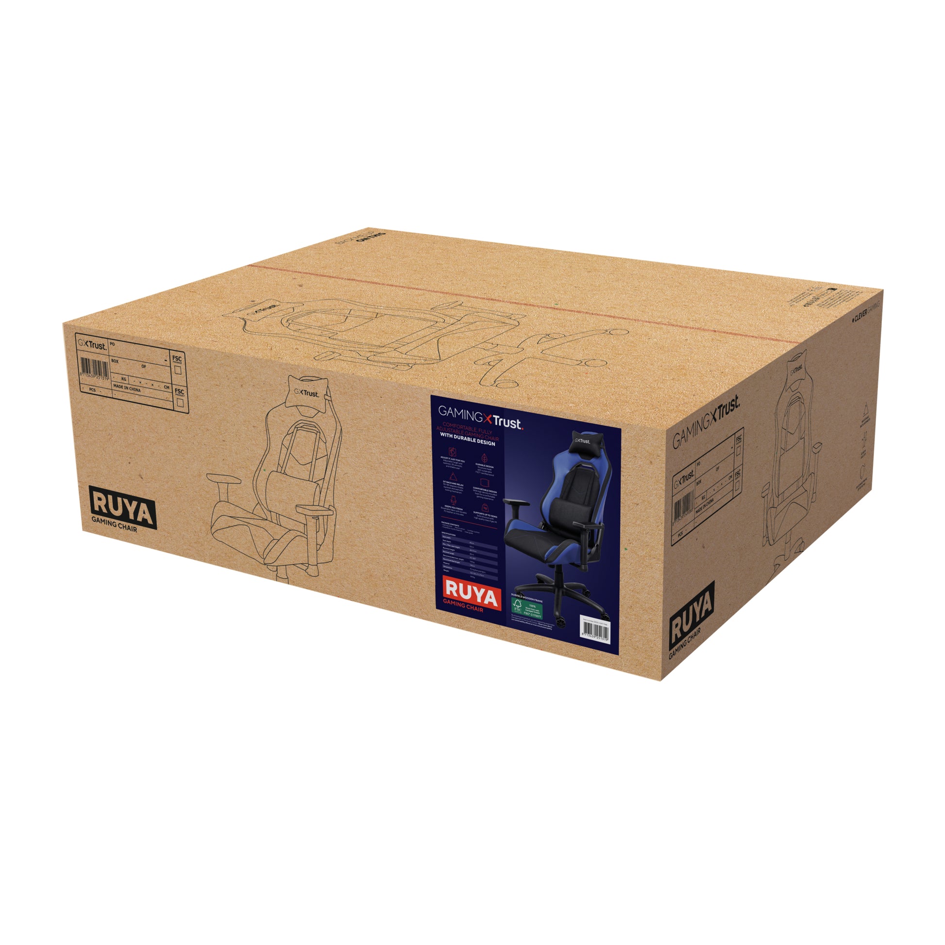 Trust Konferenzstuhl GXT 714B Ruya – 71×75×134 cm, Blau