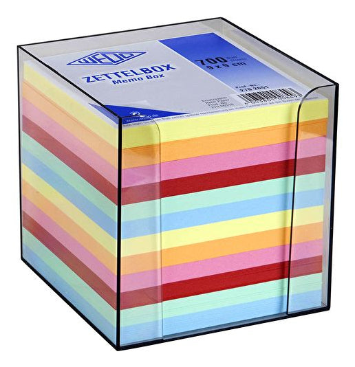 Wedo Zettelbox – Kunststoff, transparent, 95 × 95 mm