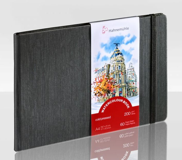 Hahnemühle Aquarellblock – A4 – 200 g/m² – 30 Blatt, weiss, feinkörnig, für Aquarell & Gouache