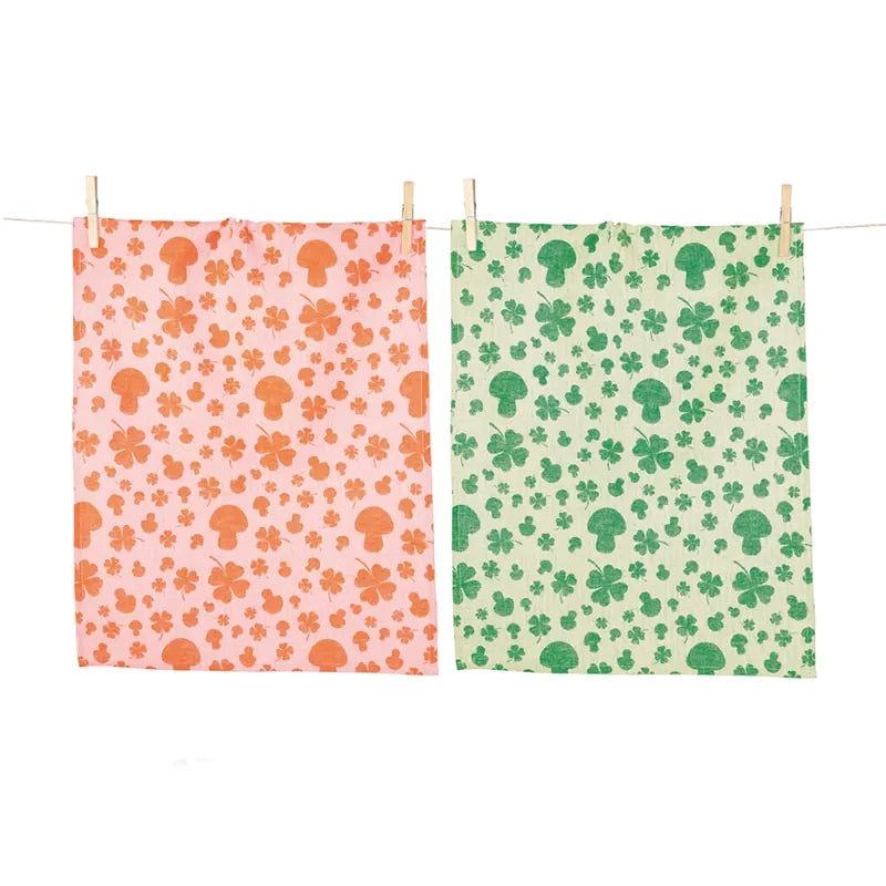 PAD Geschirrtücher 2er-Set, 50 × 70 cm, Baumwolle, Orange/Grün