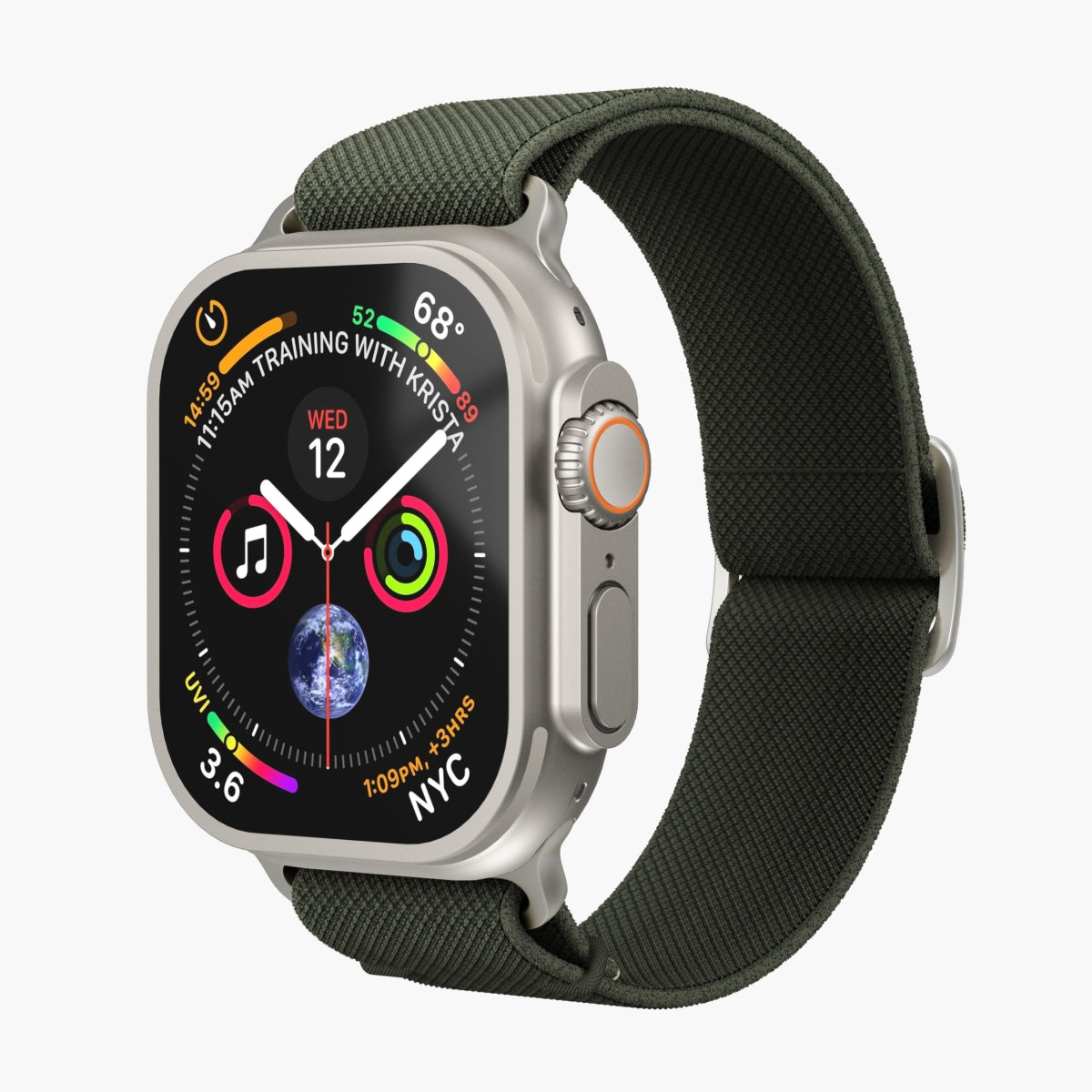 Vonmählen Classic Nylon Loop – Olive, für Apple Watch 40/41/42 mm