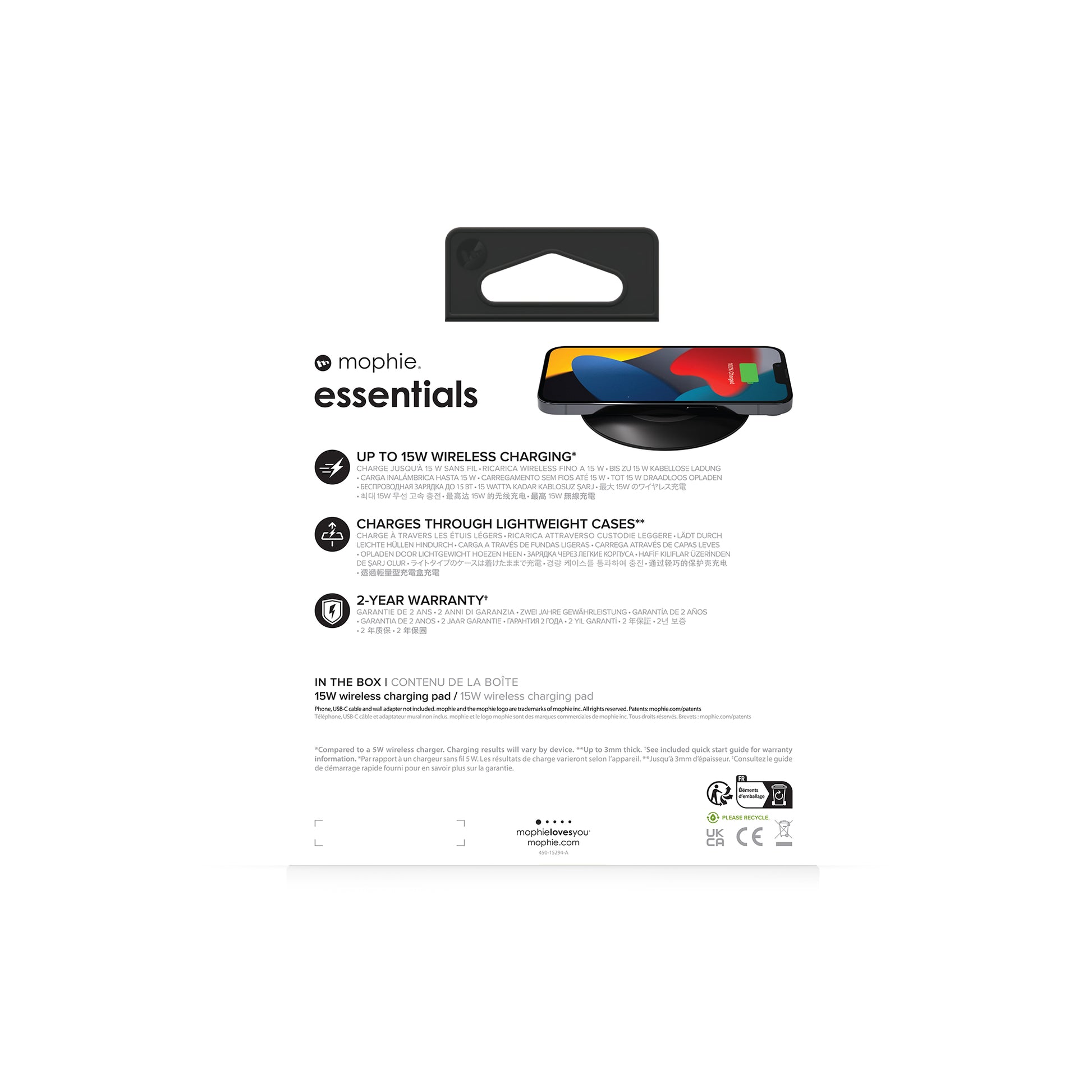 mophie Essentials Wireless Charge Pad – 15 W, Qi