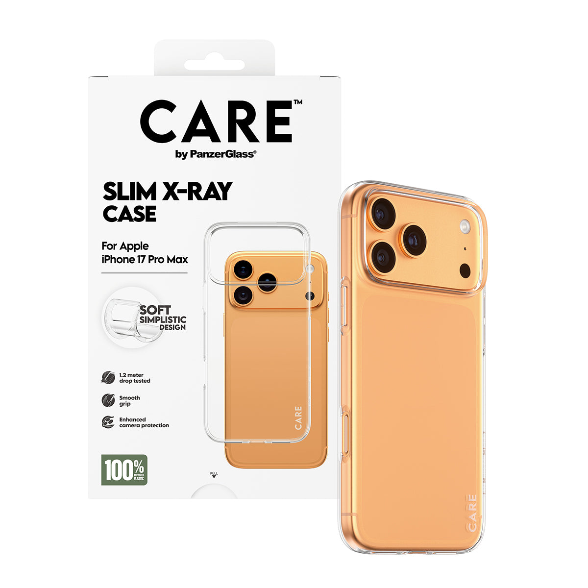 PanzerGlass Backcover CARE Fashionable Case X-Ray Soft Basic – für Apple iPhone 17 Pro Max – transparent
