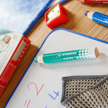 STABILO MARKdry Whiteboard-Marker – 2–5 mm, schwarz, 5 Stk., feucht abwischbar – für Whiteboards