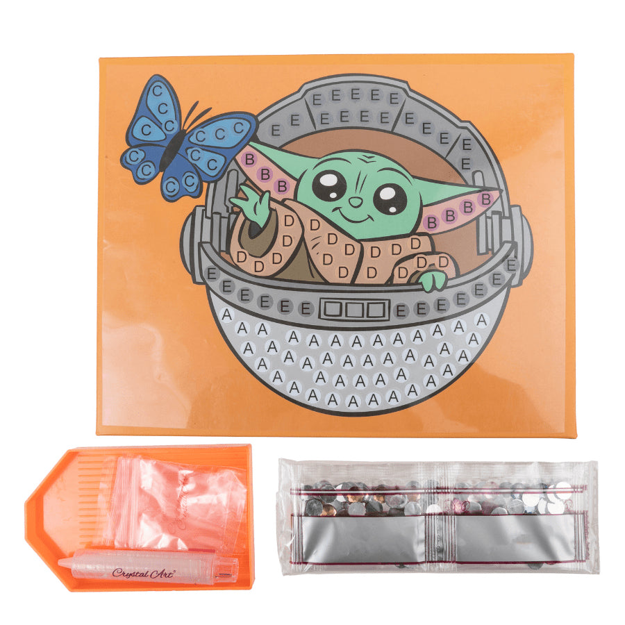 CRAFT Buddy Crystal Art Junior – Diamond-Painting-Set – Grogu – 20 × 25 cm – ab 4 Jahren