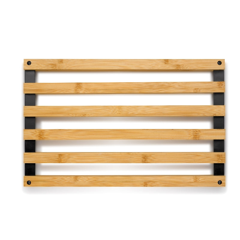 Kela Kiril – Topfuntersetzer 24 × 38 × 3 cm, Bambus/Metall, Schwarz