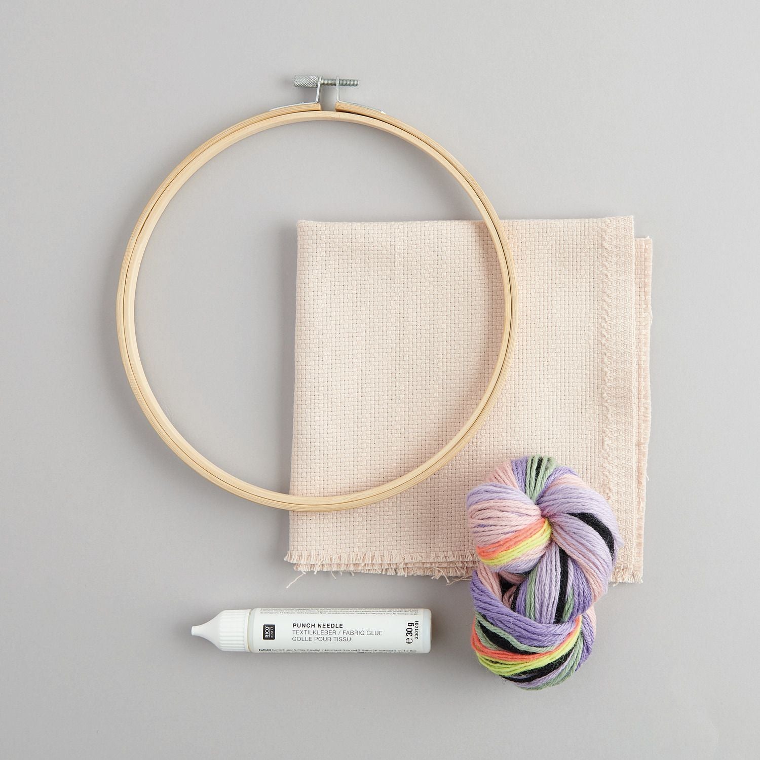 Rico Design Punch-Needle-Set – Schmetterling – Ø 20 cm – ab 6 Jahren