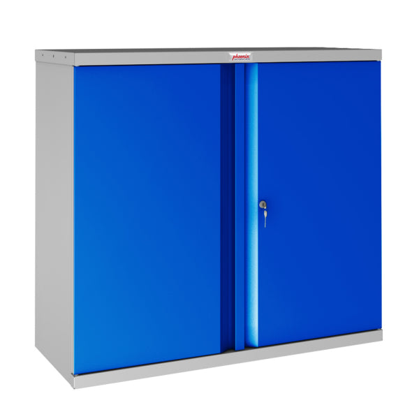 Phoenix Safe Co. SCL0891 – Aktenschrank, abschliessbar, 915 × 370 × 830 mm, lichtgrau/blau, Stahl