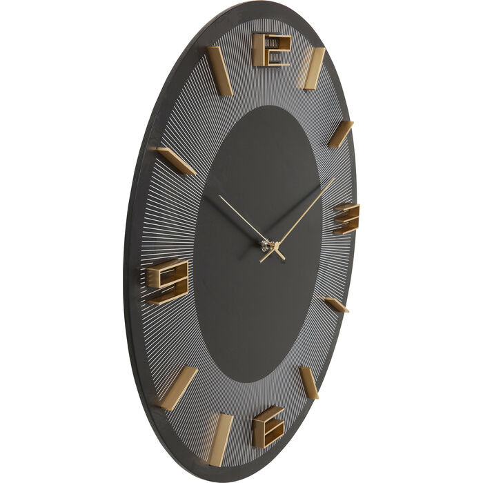 KARE Design Wanduhr Leonardo – Ø 49 cm, schwarz, Kunststoff