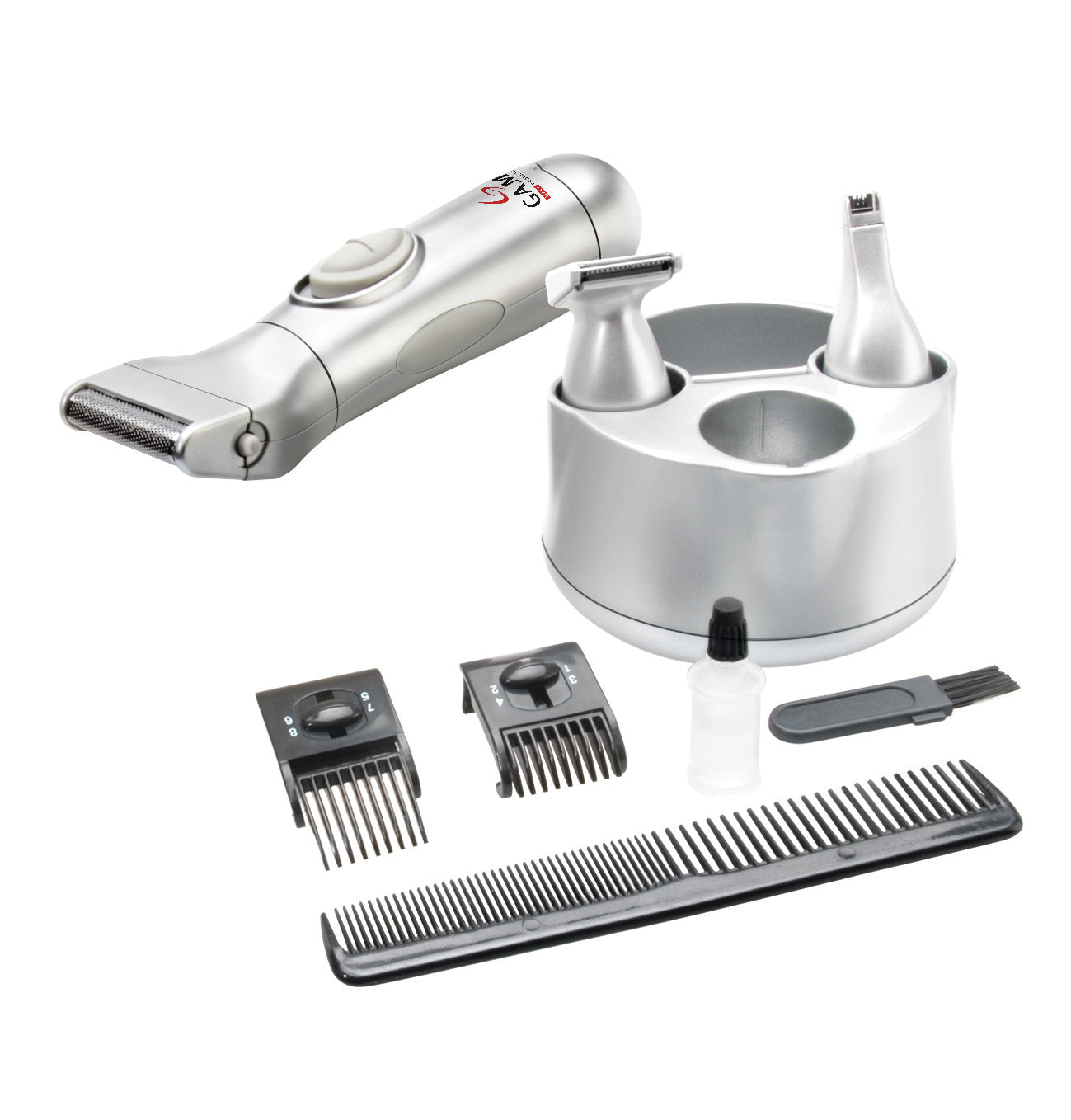 GA.MA Präzisionstrimmer GM2102 – Batteriebetrieb, 1–8 mm Schnittlänge – Silber, Edelstahl-Klinge