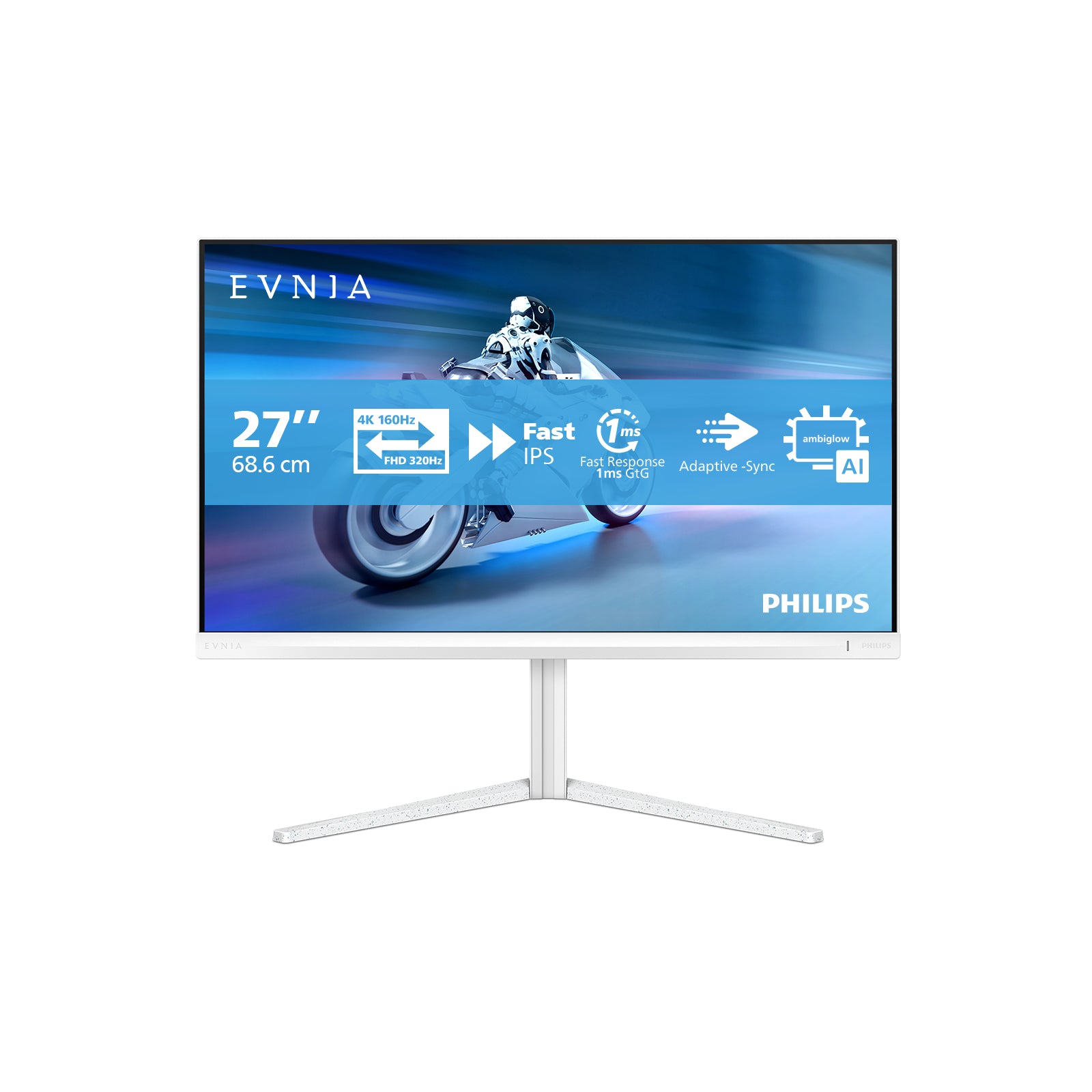 Philips 27M2N5901A/00 – Monitor, 27", 160 Hz, USB-C, 2× HDMI, DisplayPort, Lautsprecher, VESA 100 × 100, Weiss