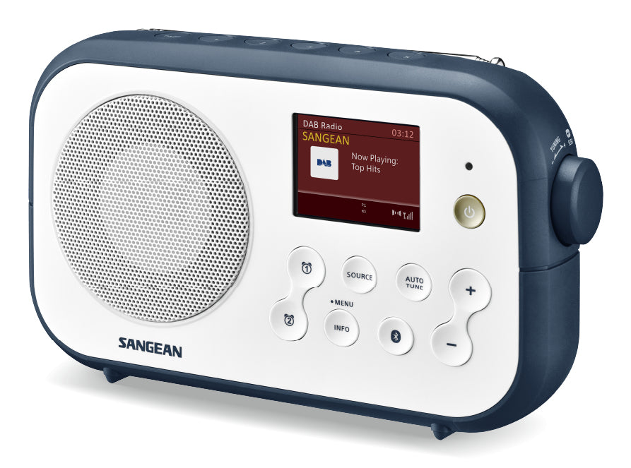 Sangean DPR-42BT – Tragbares DAB+ Radio, UKW, Bluetooth – Weiss/Blau