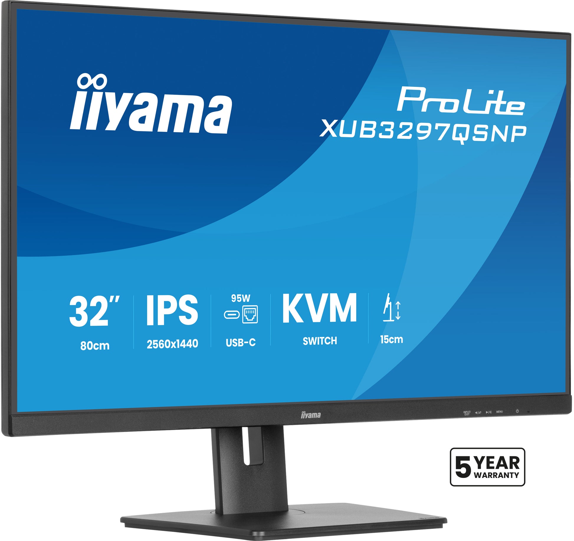 iiyama ProLite XUB3297QSNP-B1 – Monitor, 32" 2560 × 1440 (WQHD), IPS, 350 cd/m²