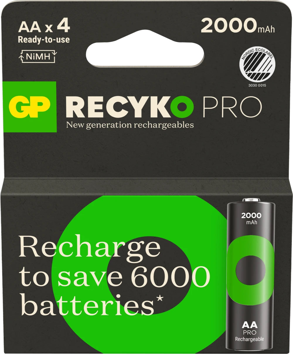 GP Batteries AA Akkus, NiMH, 2000 mAh, 1,2 V – 4 Stk.