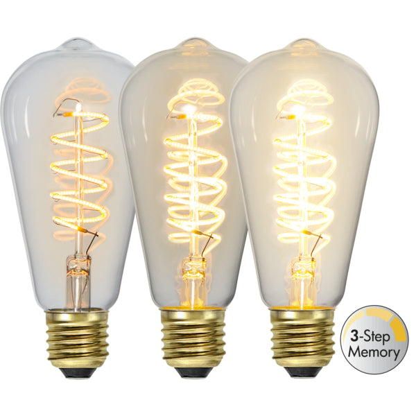 Star Trading Leuchtmittel E27 ST64 – Warmweiss 2100 K, 270 lm, 4 W – IP44 – 1 Stk. – Transparent