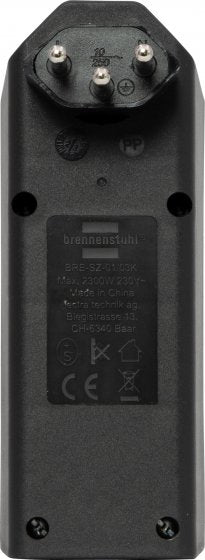 Brennenstuhl 3-fach drehbarer Abzweigstecker 300° – 230 V, 10 A, 3× T13 Buchsen, T12 Stecker – 130 × 50 × 80 mm