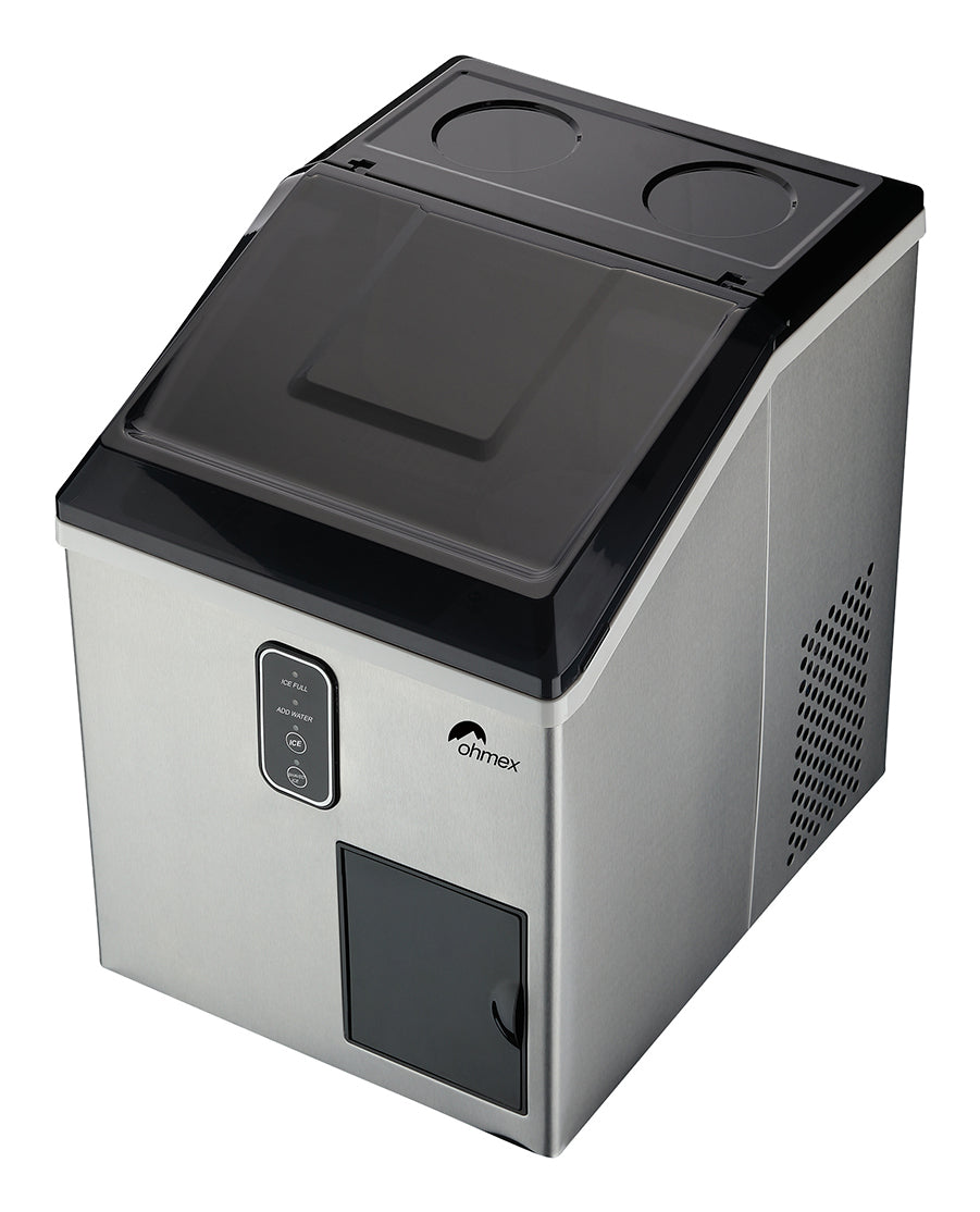 Ohmex Eiswürfelmaschine OHM-ICE-2418C – 18 kg/24 h, 1,7 l, schwarz/edelstahl