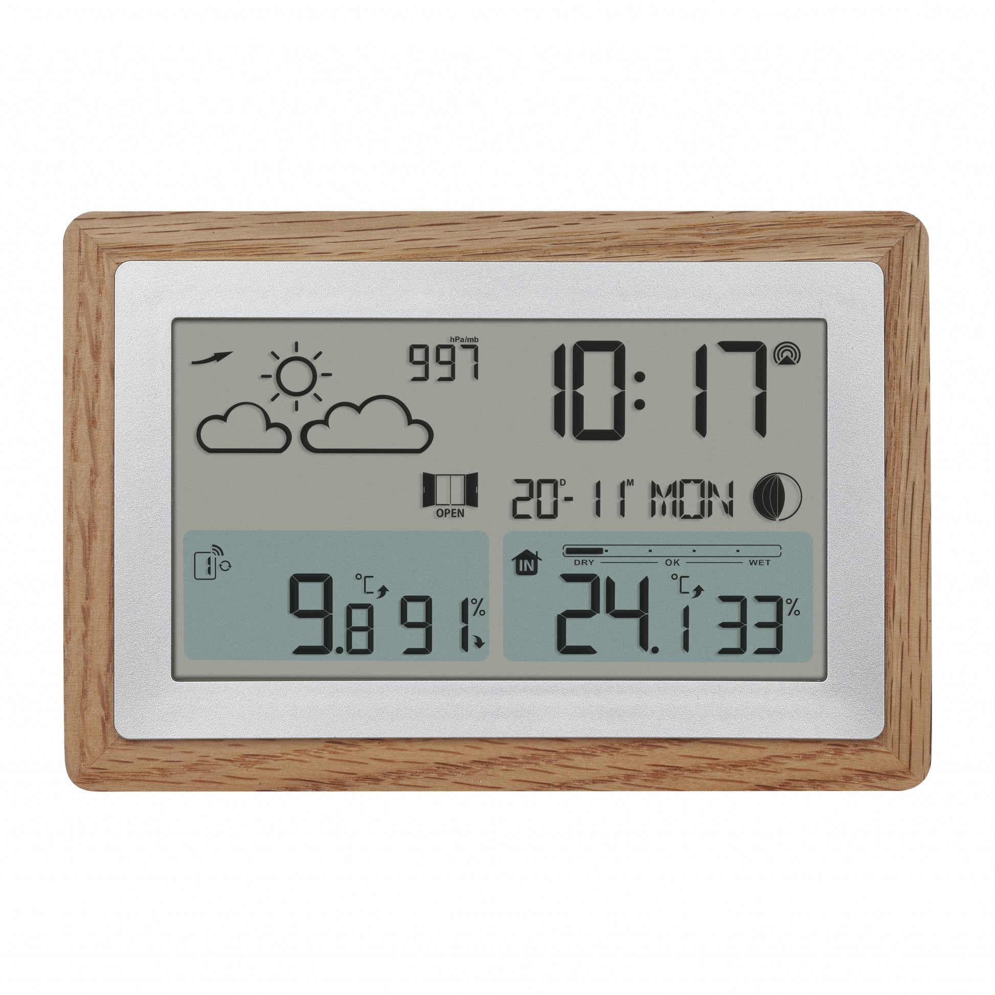 TFA-Dostmann TFA Dostmann OAK – Wetterstation, innen/aussen, Hygrometer & Thermometer, inkl. Aussensensor – braun