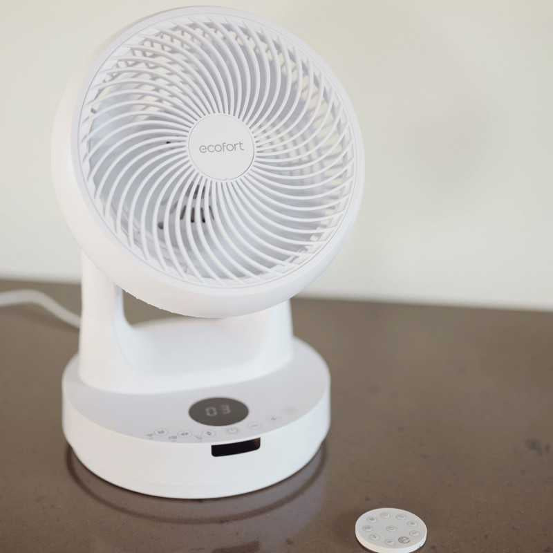 Ecofort Tischventilator ecoQ SilentAir Tavo – 25 cm, 8 Stufen, oszillierend, Fernbedienung, 30 W, 48 dB(A)
