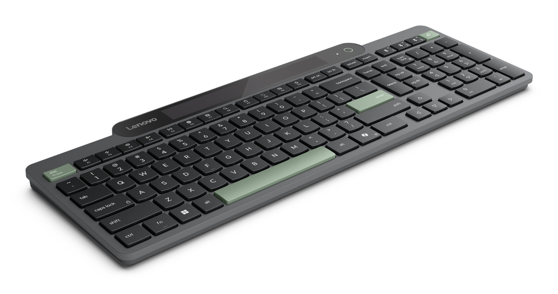 Lenovo Tastatur – Bluetooth 5.1, Solar, Multi-Device (3 Geräte), USB-C, AZERTY (BE) – schwarz