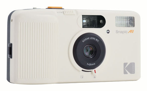Kodak Snapic A1 – Kompakt-Filmkamera, 35 mm, 25 mm, Integrierter Blitz, Weiss