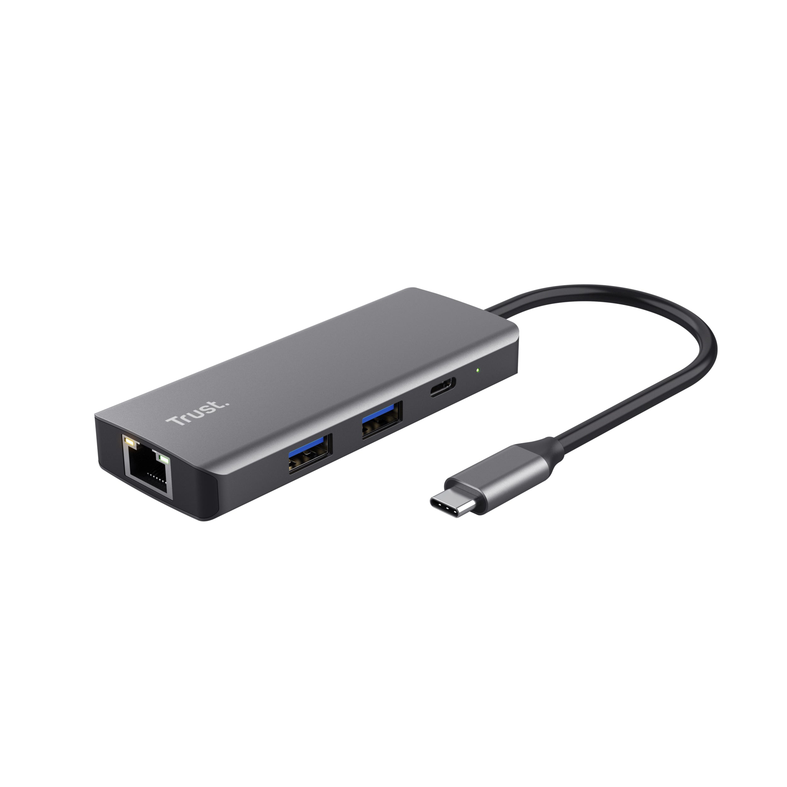 Trust Dalyx Multiport-Adapter – USB-C, 1× HDMI, 2× USB-A, GbE, für Windows/Mac/ChromeOS