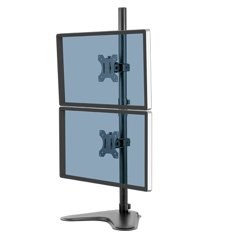 Fellowes Seasa – Monitorarm, 2, Standfuss, bis 30", VESA 75 × 75 mm, 16 kg, neigbar, schwarz