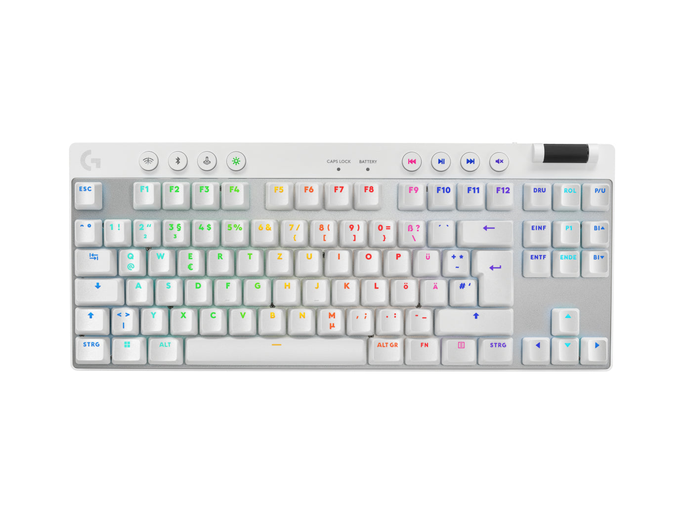 Logitech G PRO X TKL LIGHTSPEED – Gaming-Tastatur (TKL) – QWERTZ (DE) – RF + Bluetooth, Mechanisch, RGB, Weiss