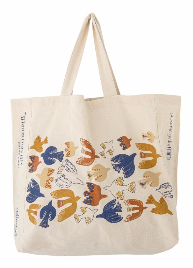 Bloomingville Baumwollstofftasche, gemustertes Motiv, 170×400×160 mm
