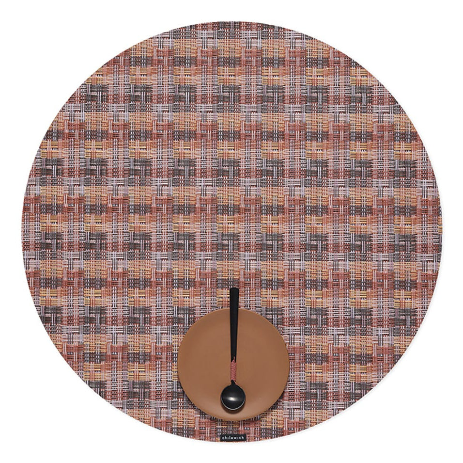 Chilewich Tischset – rund, PVC, braun, Ø38 cm