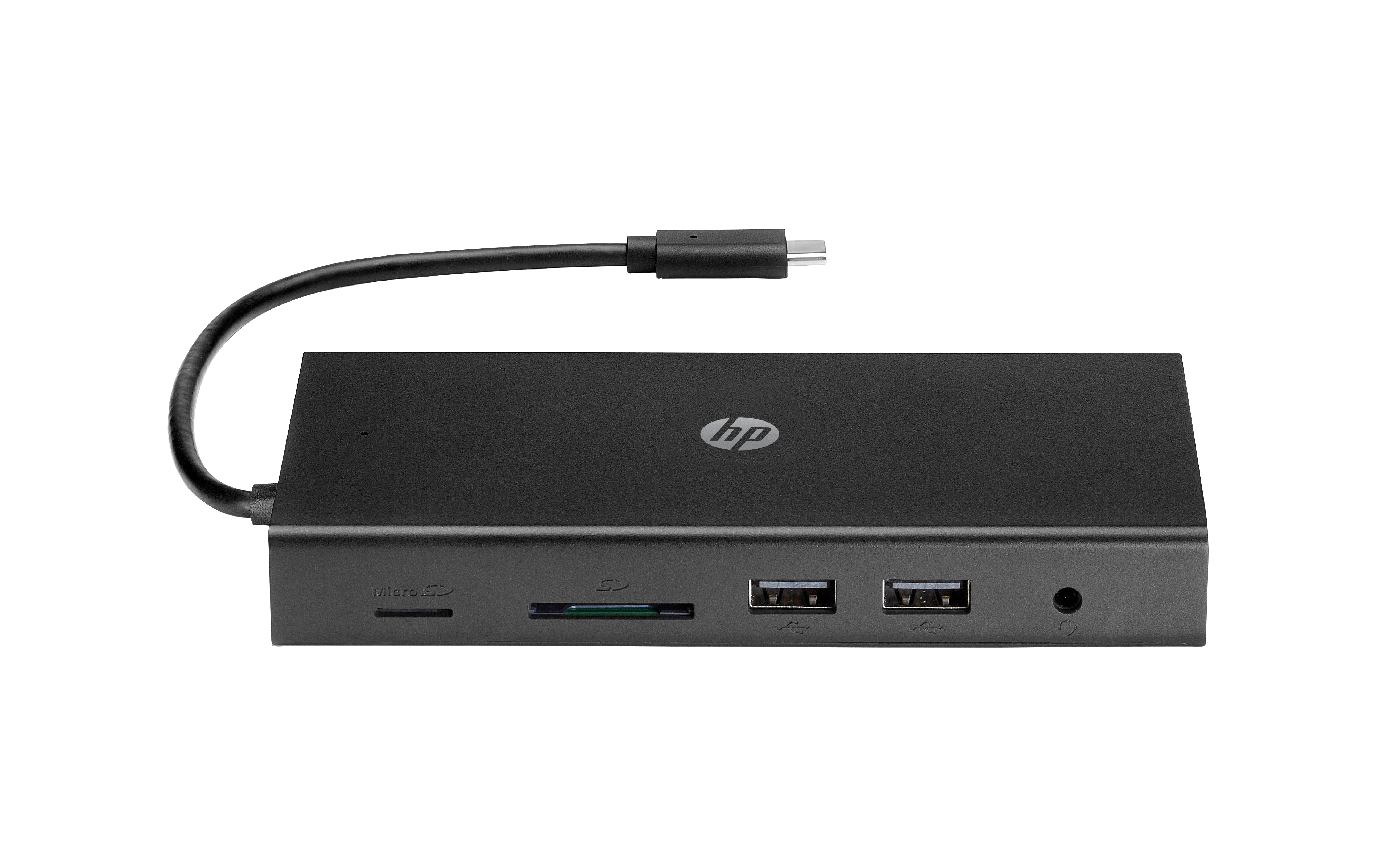 HP Multiport-Adapter – USB-C, 1× VGA, 2× USB-A, SD/microSD, 3,5 mm Audio, für Windows/Chrome OS