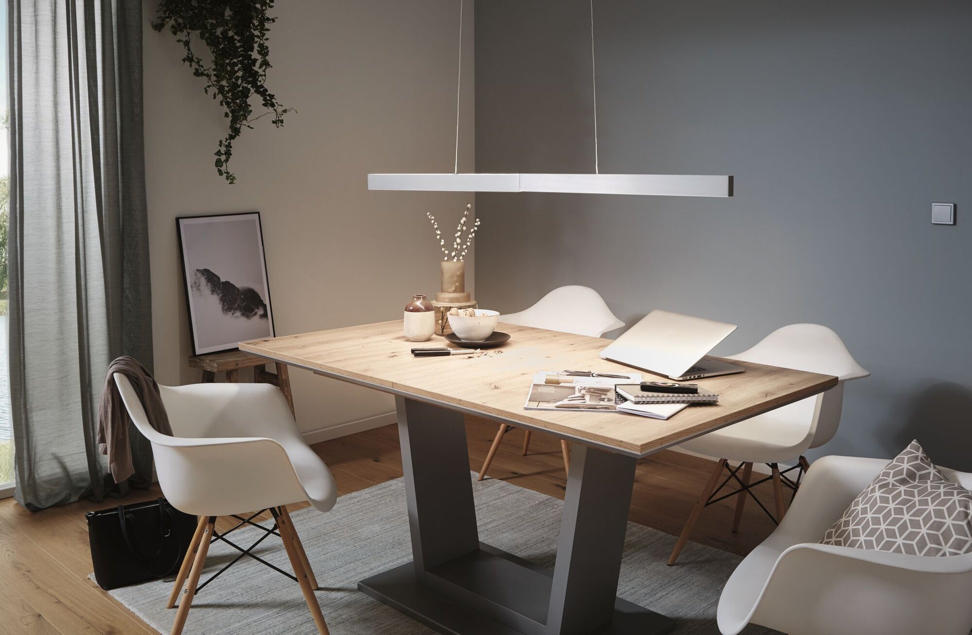 Paulmann Pendelleuchte Aptare – 180 × 5 × 150 cm, 4100 lm, 16,5 W, 2700 K, dimmbar, weiss, festverbaut