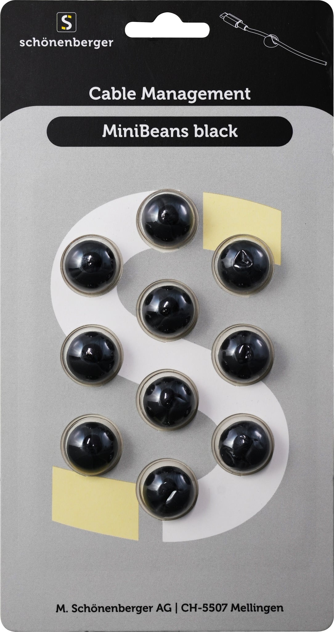 M. Schönenberger Kabelhalter, 15×15×10 mm, 10 Stk. – schwarz