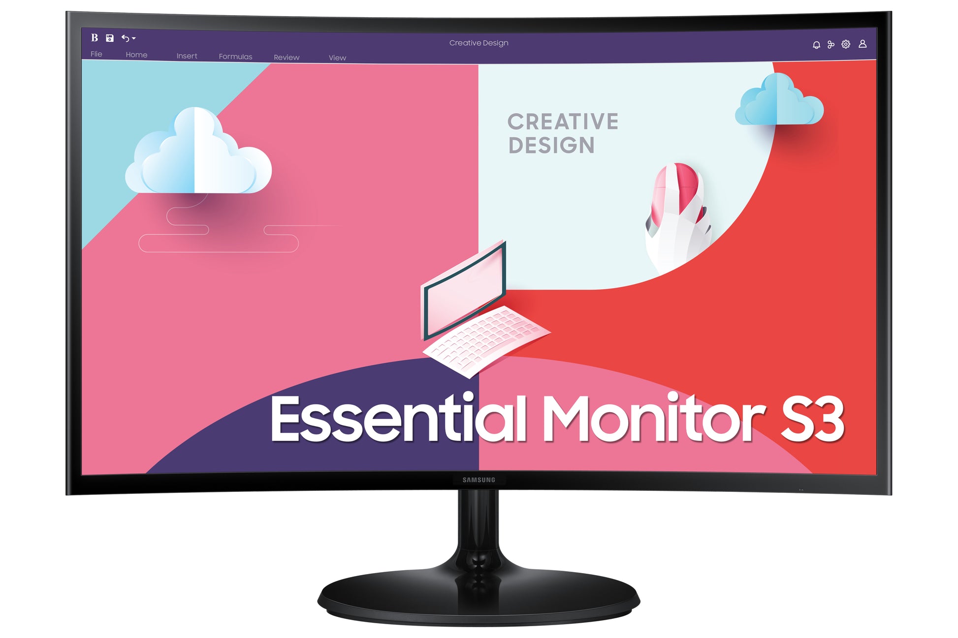 Samsung S24C364Eau – Monitor, 24" 1920 × 1080 (Full HD), VA, 75 Hz, 250 cd/m², VESA 75 × 75, Schwarz