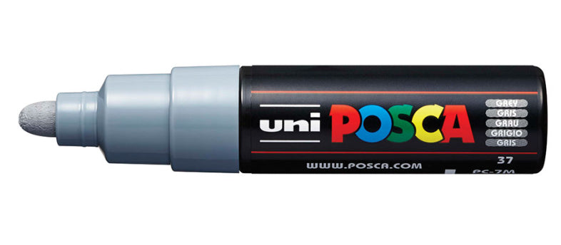 Uni-Ball POSCA Kreativ-/Pigmentmarker – grau, schnell trocknend, lichtbeständig – für viele Oberflächen