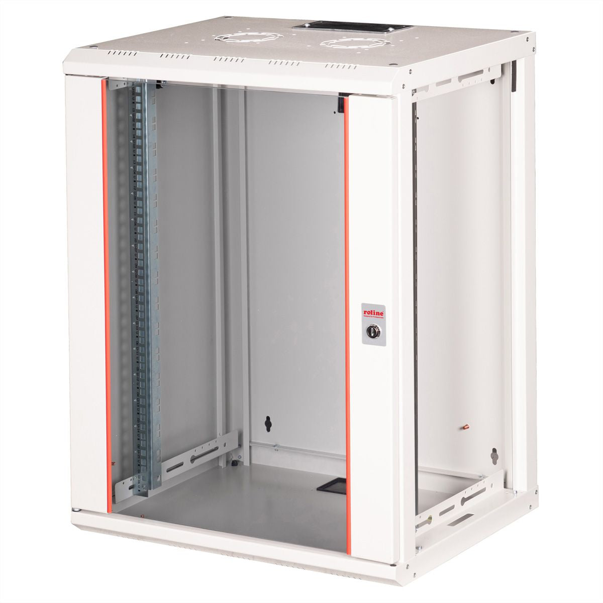 ROLINE Pro – 19" Wandverteiler 16U, IP20, abschliessbar, 600 × 450 × 818 mm, lichtgrau, Stahl