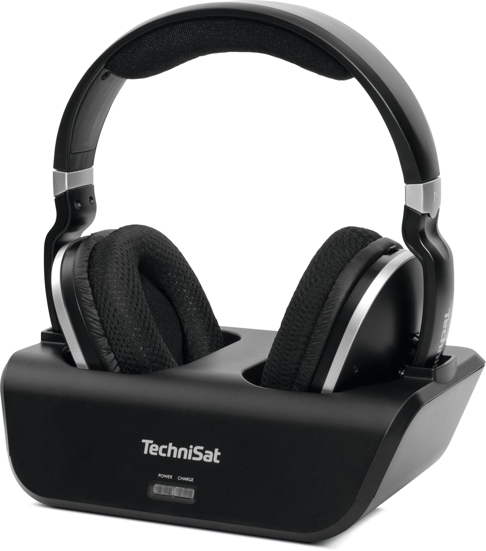 TechniSat Stereoman 2 V2 On-Ear Kopfhörer – Stereo, Kabellos (2,4 GHz), mit Ladestation, Schwarz