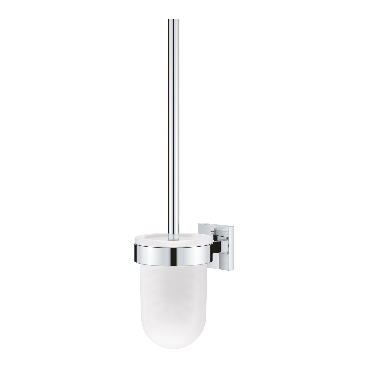 GROHE Start Cube Toilettenbürstengarnitur – Glas/Chrom, selbstklebend oder Wandmontage