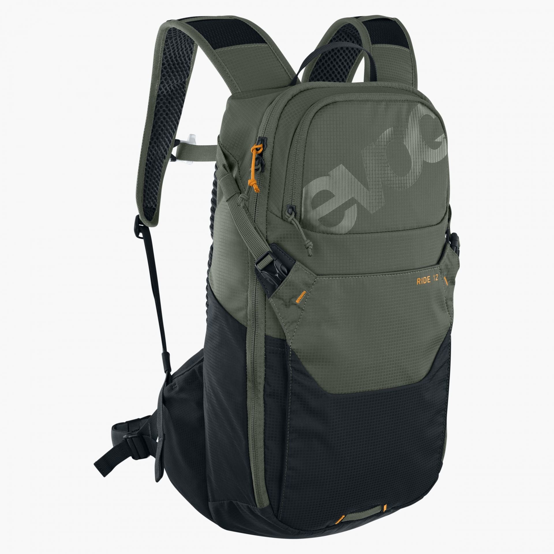 EVOC Ride Bike-Rucksack – 12 l, für Trinksysteme, olivgrün/schwarz, 47 × 24 × 10 cm