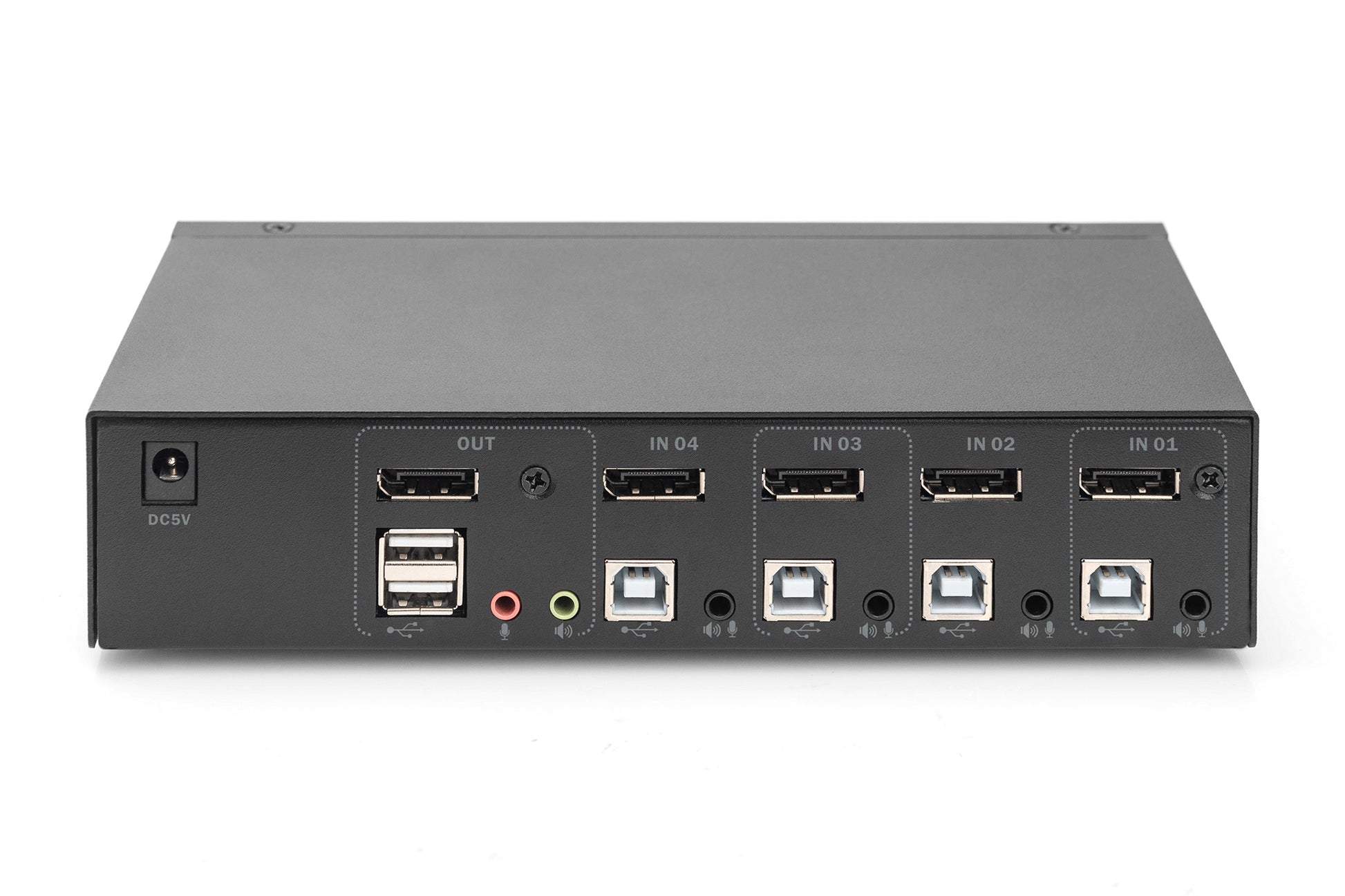 Digitus KVM-Switch 4×1, DisplayPort/USB 2.0, 4K (3840 × 2160), Audio